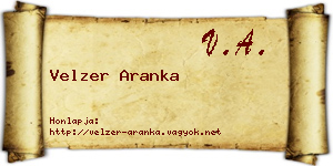 Velzer Aranka névjegykártya